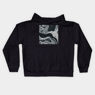 Grayscale and Gray Monochrome Inkscape Kids Hoodie